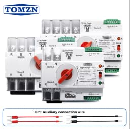 TOMZN Din Rail 2P 3P 4P ATS Dual Power Automatic Transfer Switch Electrical Selector Switches Uninterrupted Power 63A 100A 125A