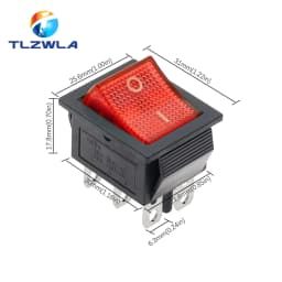 1PCS KCD4 Rocker Switch ON-OFF 2 Position 4 / 6Pins with Light  Power Switch 2 Position 16A 250VAC/ 20A 125VAC Ship Type Switch
