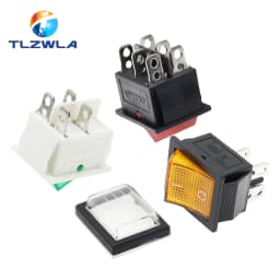1PCS KCD4 Rocker Switch ON-OFF 2 Position 4 / 6Pins with Light  Power Switch 2 Position 16A 250VAC/ 20A 125VAC Ship Type Switch