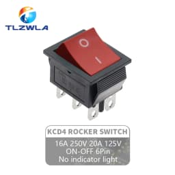 1PCS KCD4 Rocker Switch ON-OFF 2 Position 4 / 6Pins with Light  Power Switch 2 Position 16A 250VAC/ 20A 125VAC Ship Type Switch