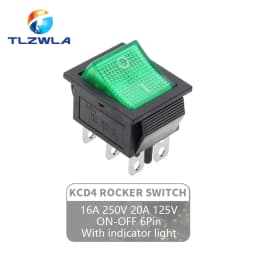 1PCS KCD4 Rocker Switch ON-OFF 2 Position 4 / 6Pins with Light  Power Switch 2 Position 16A 250VAC/ 20A 125VAC Ship Type Switch