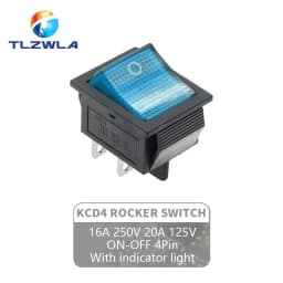 1PCS KCD4 Rocker Switch ON-OFF 2 Position 4 / 6Pins with Light  Power Switch 2 Position 16A 250VAC/ 20A 125VAC Ship Type Switch