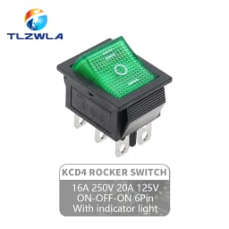 1PCS KCD4 Rocker Switch ON-OFF 2 Position 4 / 6Pins with Light  Power Switch 2 Position 16A 250VAC/ 20A 125VAC Ship Type Switch