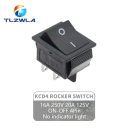 1PCS KCD4 Rocker Switch ON-OFF 2 Position 4 / 6Pins with Light  Power Switch 2 Position 16A 250VAC/ 20A 125VAC Ship Type Switch