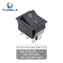 1PCS KCD4 Rocker Switch ON-OFF 2 Position 4 / 6Pins with Light  Power Switch 2 Position 16A 250VAC/ 20A 125VAC Ship Type Switch