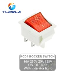 1PCS KCD4 Rocker Switch ON-OFF 2 Position 4 / 6Pins with Light  Power Switch 2 Position 16A 250VAC/ 20A 125VAC Ship Type Switch