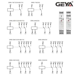 GEYA GR8-116 Intermediate Relay Auxiliary Relay AC DC 12V 24V 48V 110V 230V Switch Relay 16A ROHS Approval