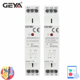 GEYA GR8-116 Intermediate Relay Auxiliary Relay AC DC 12V 24V 48V 110V 230V Switch Relay 16A ROHS Approval