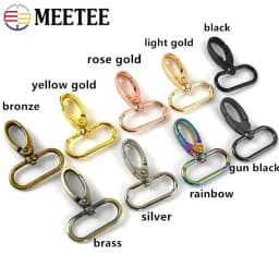 Meetee 10Pc 16-38mm Bag Strap Hook Buckle Metal Swivel Lobster Clasp DIY Webbing Snap Hooks Carabiner Keychain Buckles Accessory