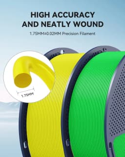SUNLU PLA + 2.0 1.75mm 1KG,Ultra-Tough (19.8KJ/m² Impact),2-3X Stronger,Fast Printing 300mm/s,High Speed 3D Printer Filament