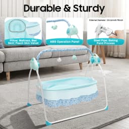 Baby Swing Electric Rocker with 12 Songs Bluetooth USB 5 Swing Speeds for Infant Toddler Bedtime Soothing Without Battery