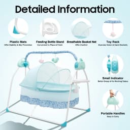 Baby Swing Electric Rocker with 12 Songs Bluetooth USB 5 Swing Speeds for Infant Toddler Bedtime Soothing Without Battery
