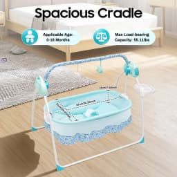 Baby Swing Electric Rocker with 12 Songs Bluetooth USB 5 Swing Speeds for Infant Toddler Bedtime Soothing Without Battery