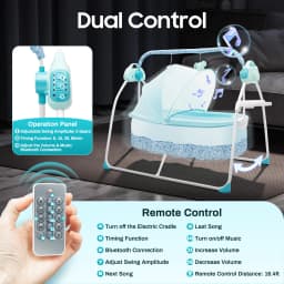 Baby Swing Electric Rocker with 12 Songs Bluetooth USB 5 Swing Speeds for Infant Toddler Bedtime Soothing Without Battery