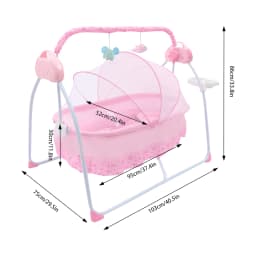 Baby Swing Electric Rocker with 12 Songs Bluetooth USB 5 Swing Speeds for Infant Toddler Bedtime Soothing Without Battery