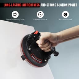 2 PCS 8 Inch Vacuum Suction Cup Lifting Tool with Pressure Gauge, 400 kg Tile Lifter, Strong Vacuum Handle for Glass, Marble