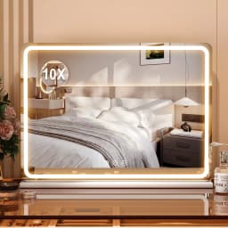 80CM Large LED Hollywood Vanity Mirror 3 Color Dimmable Touch Control CRI≥90 Light Strip Make Up Mirror for Dressing Table