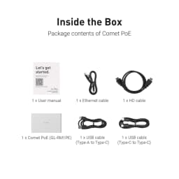 GL.iNet Comet PoE GL-RM1PE Remote KVM Control Over Internet - PoE/Type - C Dual Power Option 4K@30Hz,32GB EMMC Tailscale Support for PC Server Remote Access Power Management Adapted KVM Switches