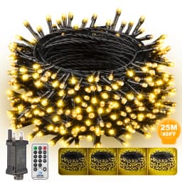 250LED 25M Christmas Fairy String Lights with Remote 8 Lighting Modes 4 Brightness 3 Timer Waterproof For Indoor Outdoor Holiday Decor