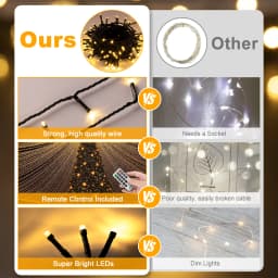 250LED 25M Christmas Fairy String Lights with Remote 8 Lighting Modes 4 Brightness 3 Timer Waterproof For Indoor Outdoor Holiday Decor