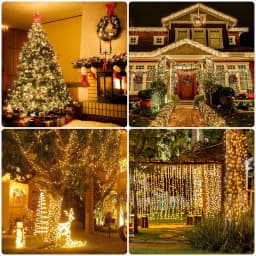 250LED 25M Christmas Fairy String Lights with Remote 8 Lighting Modes 4 Brightness 3 Timer Waterproof For Indoor Outdoor Holiday Decor