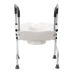Aluminum Alloy Toilet Seat Raiser & Safety Frames for Elder with Armrests Elevator 110mm 150Kg Weight Capacity White