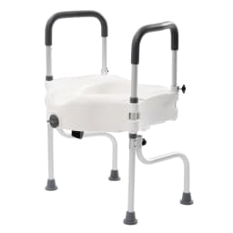 Aluminum Alloy Toilet Seat Raiser & Safety Frames for Elder with Armrests Elevator 110mm 150Kg Weight Capacity White