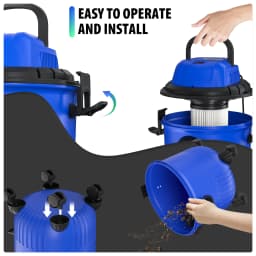 BRIEFNESS Powerful Wet/Dry Vac 3-in-1, 15L Blower & Dust Extractor with Washable HEPA Filter for Car & Workshop Cleaning