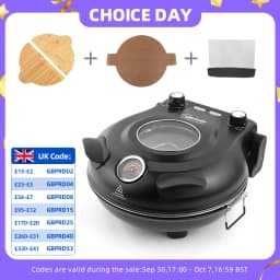 YIBAKE 12 Inch Black Electric Pizza Oven Countertop Maker Fireproof Ceramic Stone Heats up to 420℃ for Stone Baked Home Cooking