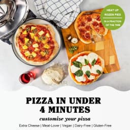 YIBAKE 12 Inch Black Electric Pizza Oven Countertop Maker Fireproof Ceramic Stone Heats up to 420℃ for Stone Baked Home Cooking