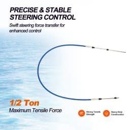 13FT 33C Marine Throttle Control Cable for Outboard Engine Control Lever — Smooth & Precise Operation
