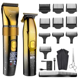 Solimpia Professional Hair Clipper Man's 1500mAh Cordless Barber Trimmer with LCD Display Stainless Steel Blade USB Rechargeable