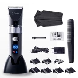 Solimpia Professional Hair Clipper Man's 1500mAh Cordless Barber Trimmer with LCD Display Stainless Steel Blade USB Rechargeable