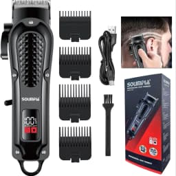 Solimpia Professional Hair Clipper Man's 1500mAh Cordless Barber Trimmer with LCD Display Stainless Steel Blade USB Rechargeable