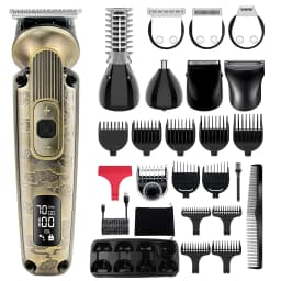 Solimpia Professional Hair Clipper Man's 1500mAh Cordless Barber Trimmer with LCD Display Stainless Steel Blade USB Rechargeable