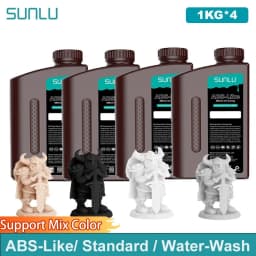SUNLU 4KG ABS-Like/ Standard / Water-Wash 3D Resin 405nm UV Resin For Most SLA/DLP/LCD 3D Printer Material UV Sensitive 1kg