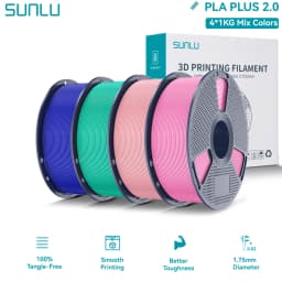 SUNLU PLA PLUS 2.0 3D Filament 1.75mm Stronger Robust Multicolor Upgrade Pla High Speed Printing Filament for Most FDM Printer