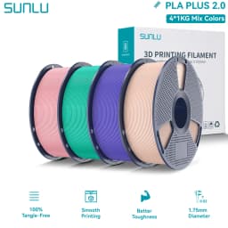 SUNLU PLA PLUS 2.0 3D Filament 1.75mm Stronger Robust Multicolor Upgrade Pla High Speed Printing Filament for Most FDM Printer