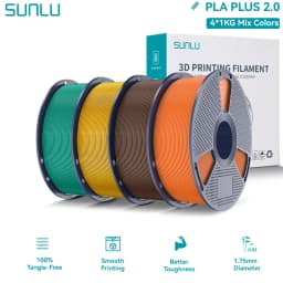 SUNLU PLA PLUS 2.0 3D Filament 1.75mm Stronger Robust Multicolor Upgrade Pla High Speed Printing Filament for Most FDM Printer