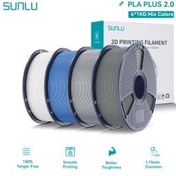 SUNLU PLA PLUS 2.0 3D Filament 1.75mm Stronger Robust Multicolor Upgrade Pla High Speed Printing Filament for Most FDM Printer