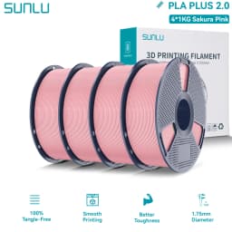 SUNLU PLA PLUS 2.0 3D Filament 1.75mm Stronger Robust Multicolor Upgrade Pla High Speed Printing Filament for Most FDM Printer