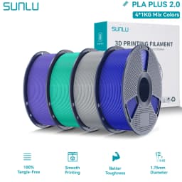 SUNLU PLA PLUS 2.0 3D Filament 1.75mm Stronger Robust Multicolor Upgrade Pla High Speed Printing Filament for Most FDM Printer