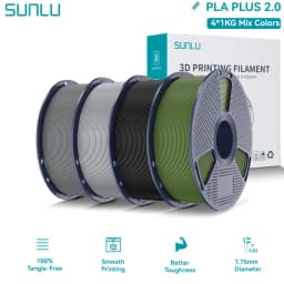 SUNLU PLA PLUS 2.0 3D Filament 1.75mm Stronger Robust Multicolor Upgrade Pla High Speed Printing Filament for Most FDM Printer