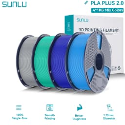 SUNLU PLA PLUS 2.0 3D Filament 1.75mm Stronger Robust Multicolor Upgrade Pla High Speed Printing Filament for Most FDM Printer