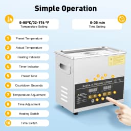 3.2L Ultrasonic Cleaner Stainless Steel Ultrasonic Cleaning Machine Glasses Jewelry Washing Tool TH-20A Ultrasonic Washing Bath