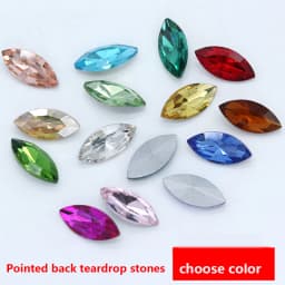 All Size 24-Colors Sparking Navette Horse Eyes Crystal Rhinestone Gems Crafts Beads For Jewelry Garment Nail Art Accessories
