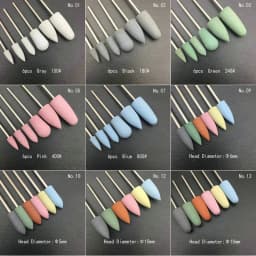 6pcs/set Rubber Silicon Nail Drill Milling Cutter for Manicure Bit Flexible Polisher Machine Electric Nail File Art Tools