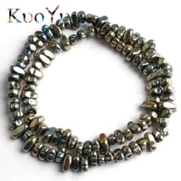 Natural Stone Flat Irregular Multicolor Plated Hematite Loose Spacer Beads For DIY Necklace Bracelet Jewelry Making 15" Strand