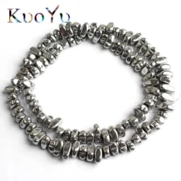 Natural Stone Flat Irregular Multicolor Plated Hematite Loose Spacer Beads For DIY Necklace Bracelet Jewelry Making 15" Strand
