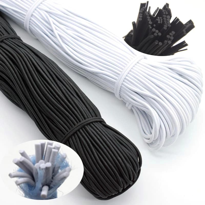 1/2/3/4/5mm High-Quality Round Elastic Band Cord Elastic Rubber White Black Stretch Rubber For Sewing Garment DIY Accessories